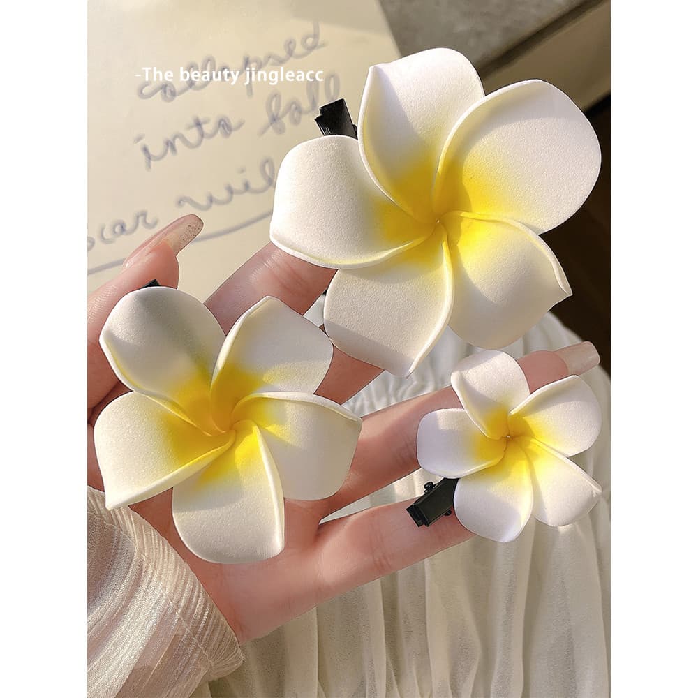 Frangipani grampo de cabelo cocar 2026 novo estilo Hairpin flor orelha clipe beira-mar acessórios para o cabelo clipe la