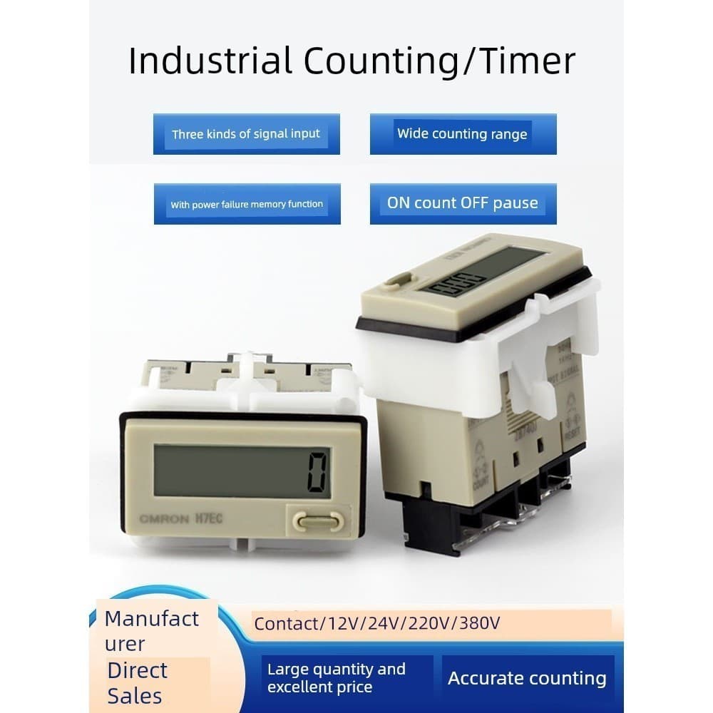 H7EC-N Contador de Display Digital eletrônico Temporizador Industrial Temporizador cansado 220V24V Temporizador ligado H