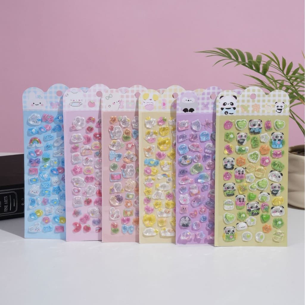 Adesivos de Cristal de Animais 3D em Relevo Tridimensional, Brinquedos de Decoração para Artesanato DIY Infantil com Des