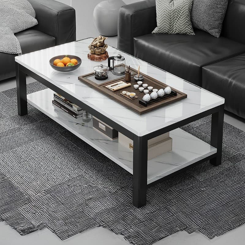 Mesa de centro de escritório sala de estar mesa quadrada doméstica mesa de centro de vidro temperado pequeno apartamento