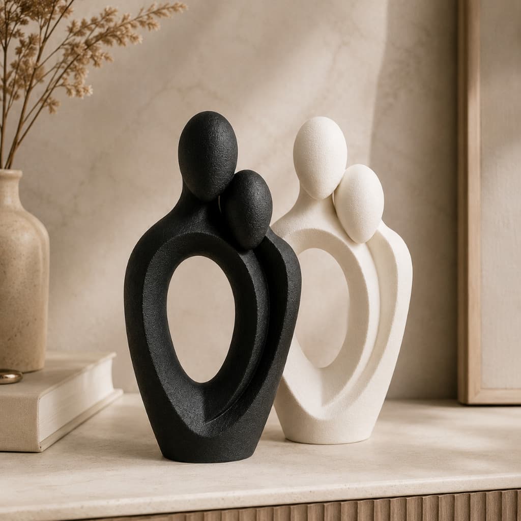 Decoração Escultura Decorativa Casal Minimalista Enfeite Decorativo Sala Quarto Escritório Moderno