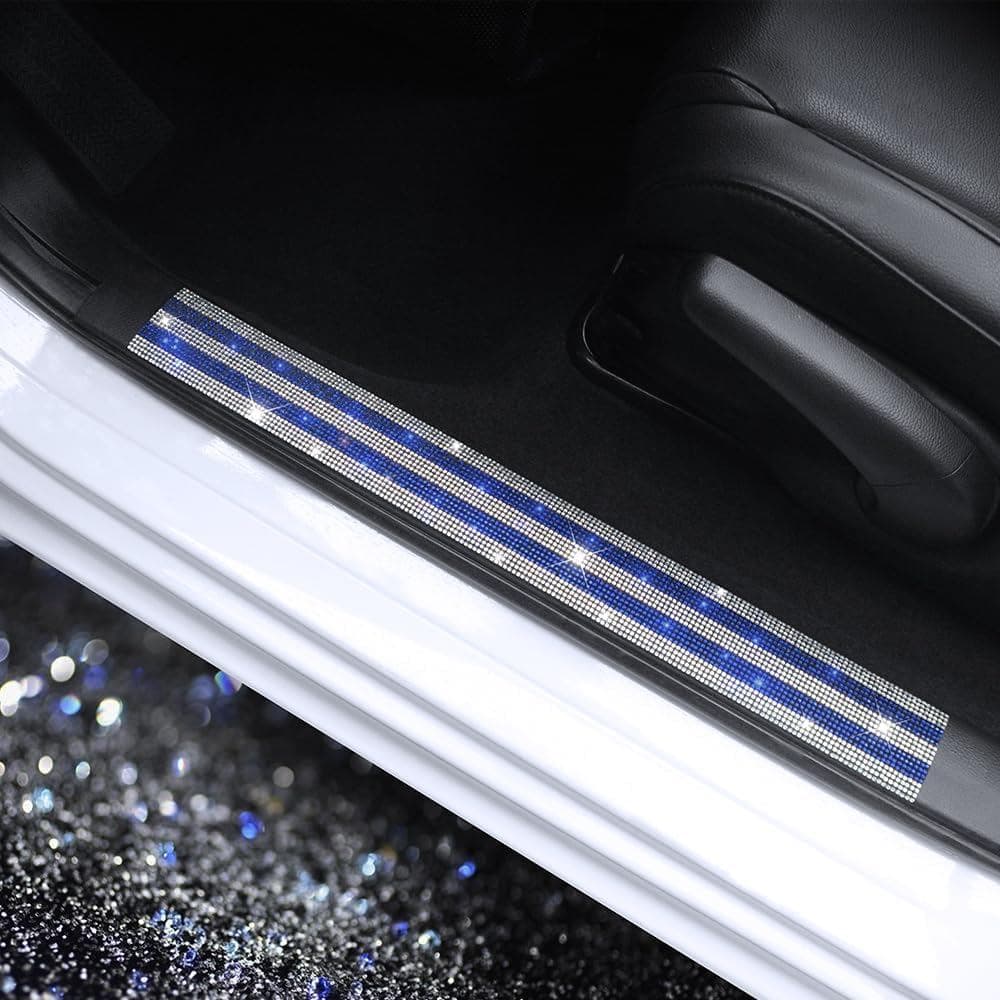 Protetor De Soleira De Porta Automática Com Diamante Brilhante , Adesivo Universal De Capa Protetora De Carro Strass Bri