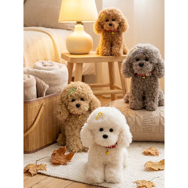 Simulação cão de pelúcia bonito cão brinquedo de pelúcia filhote de cachorro boneca reconfortante boneca dormir presente