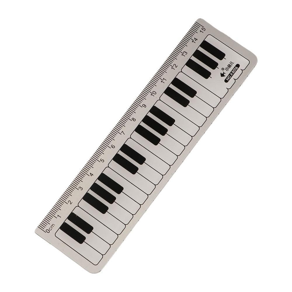 ALTOZEN Réguas Retas Estudantes Escala Régua Plástico Papelaria Material Escolar De Escritório Preto Branco Notas Musica