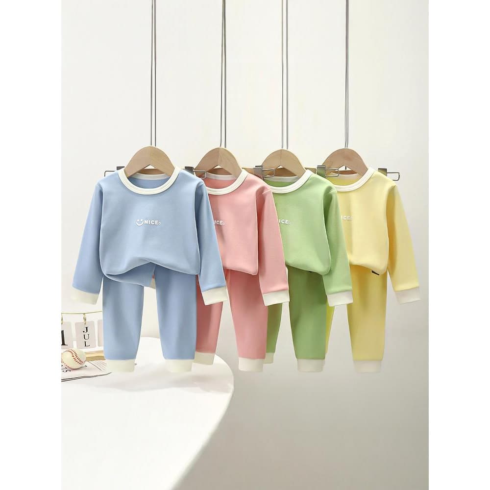 Novo estilo conjunto de roupa interior térmica infantil primavera outono inverno masculino feminino bebê Homewear conjun