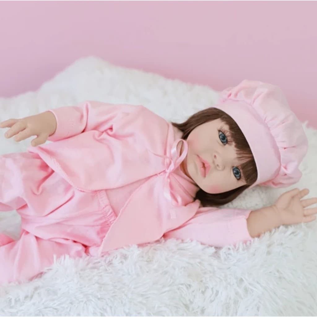 Boneca Bebê Reborn Corpo 100% Silicone Realista Nina Pode Dar Banho