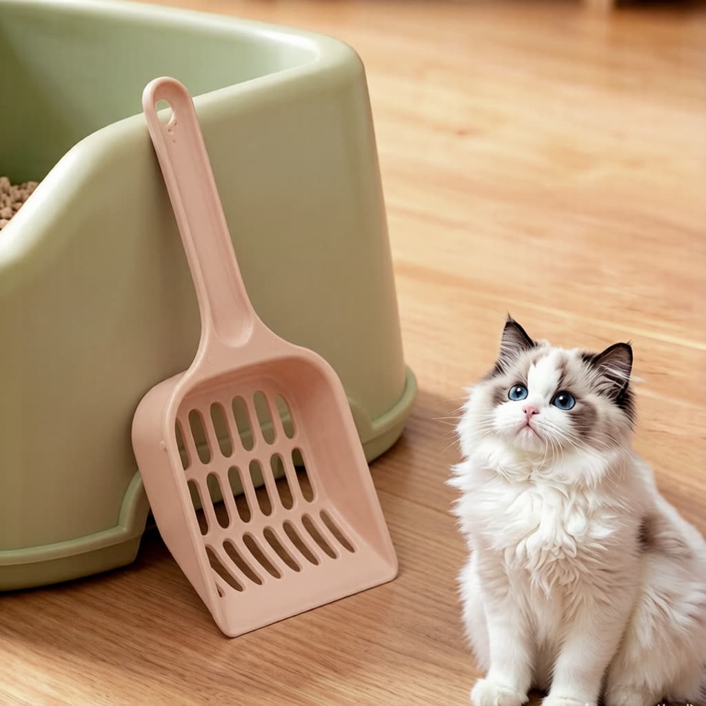 Pá para areia de gato, pá grande para areia de gato, buraco rápido, vazamento de areia, oco, portátil, pá de limpeza dom