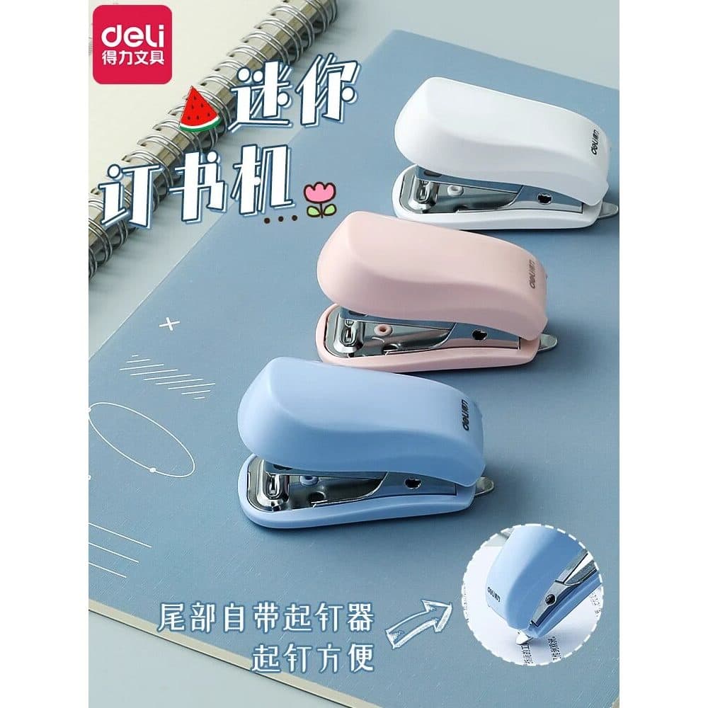 Deli Mini Grampeador Estudantes Usam Grampeador Pequeno Pequeno de Tamanho Pequeno Grampeador Portátil de Alto Valor Gra