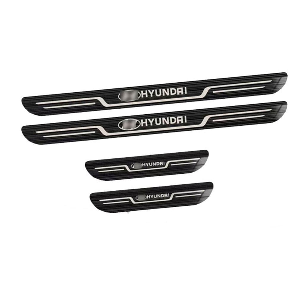 Aço Inoxidável Guarnição de Soleira Proteção de Porta de Carro para Hyundai HB20/HB20S, Conjunto de 4 peças