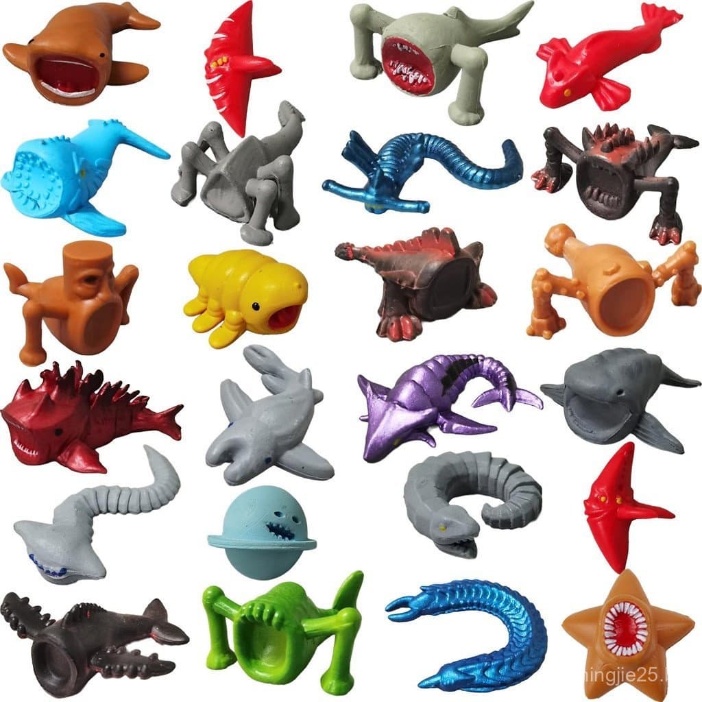 24 Pçs Mini Subnautica Bloop Gran Maja Figuras Monstro Do Mar Profundo Oceano Animais Gigantes Modelo Boneca Brinquedo P