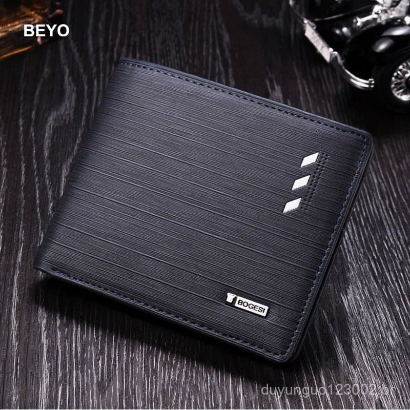 Carteira De Bolso Masculina Inteligente , Carteira Masculina De Couro Tri-fold Com Divisores