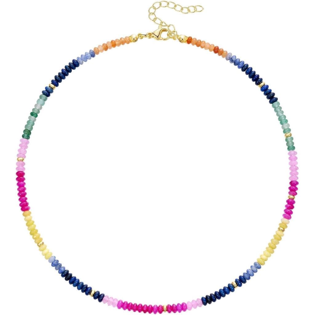 Colar de Pérolas Feminino KELORIS PATH, Gargantilha de Pedras Coloridas de Verão O6OT