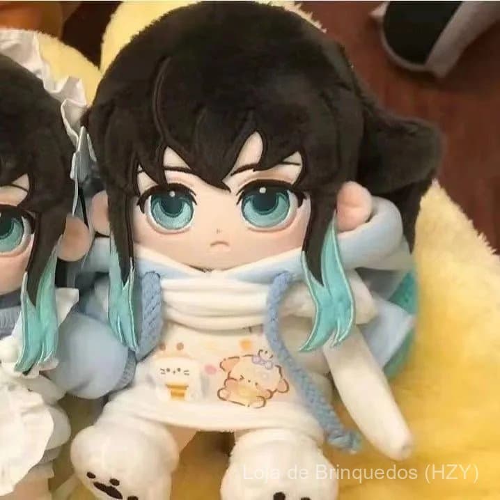 20cm Anime Demon Slayer Papel Tokitou Muichirou Boneco de Pelúcia Kawaii Cosplay com Corpo de Algodão de Desenhos de Ani