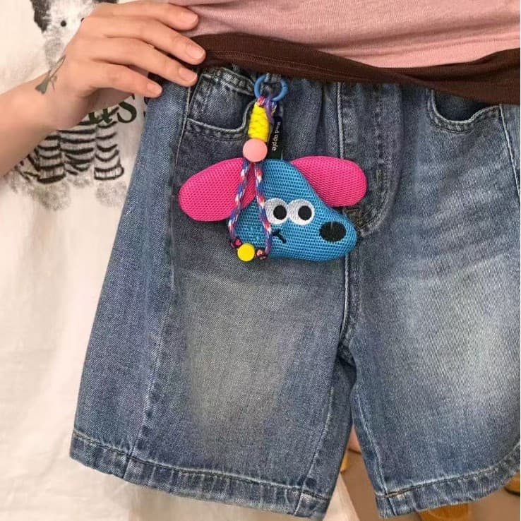 Bolsa dobrável estilo Ins com um design de desenho animado fofo, uma bolsa de malha portátil para bebês e uma bolsa para