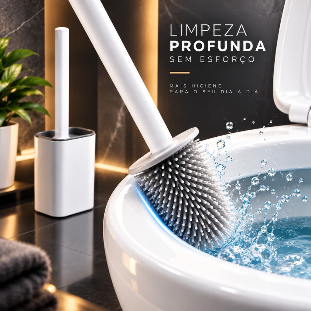 Escova Sanitária Quadrada Limpeza Banheiro Silicone