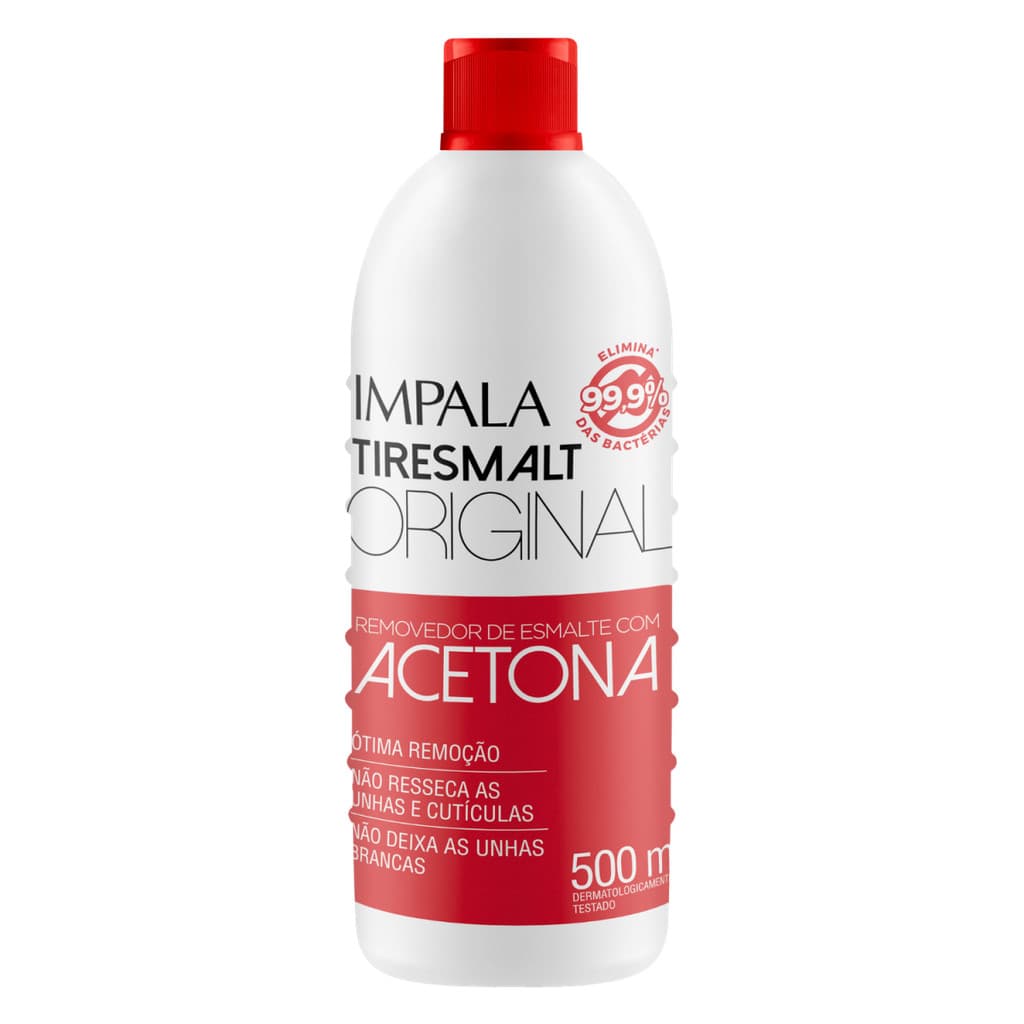 REMOVEDOR DE ESMALTE COM ACETONA TIRESMALT IMPALA 500ml