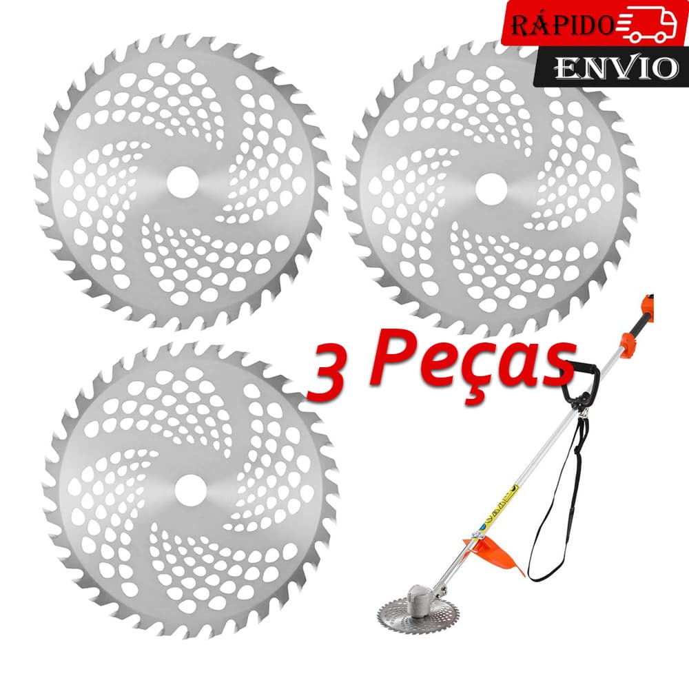 3 peças Lâmina Corte Disco Disco de 40 Dentes Widia para Roçadeira à Gasolina Resistente para Corte Vegetações Densas