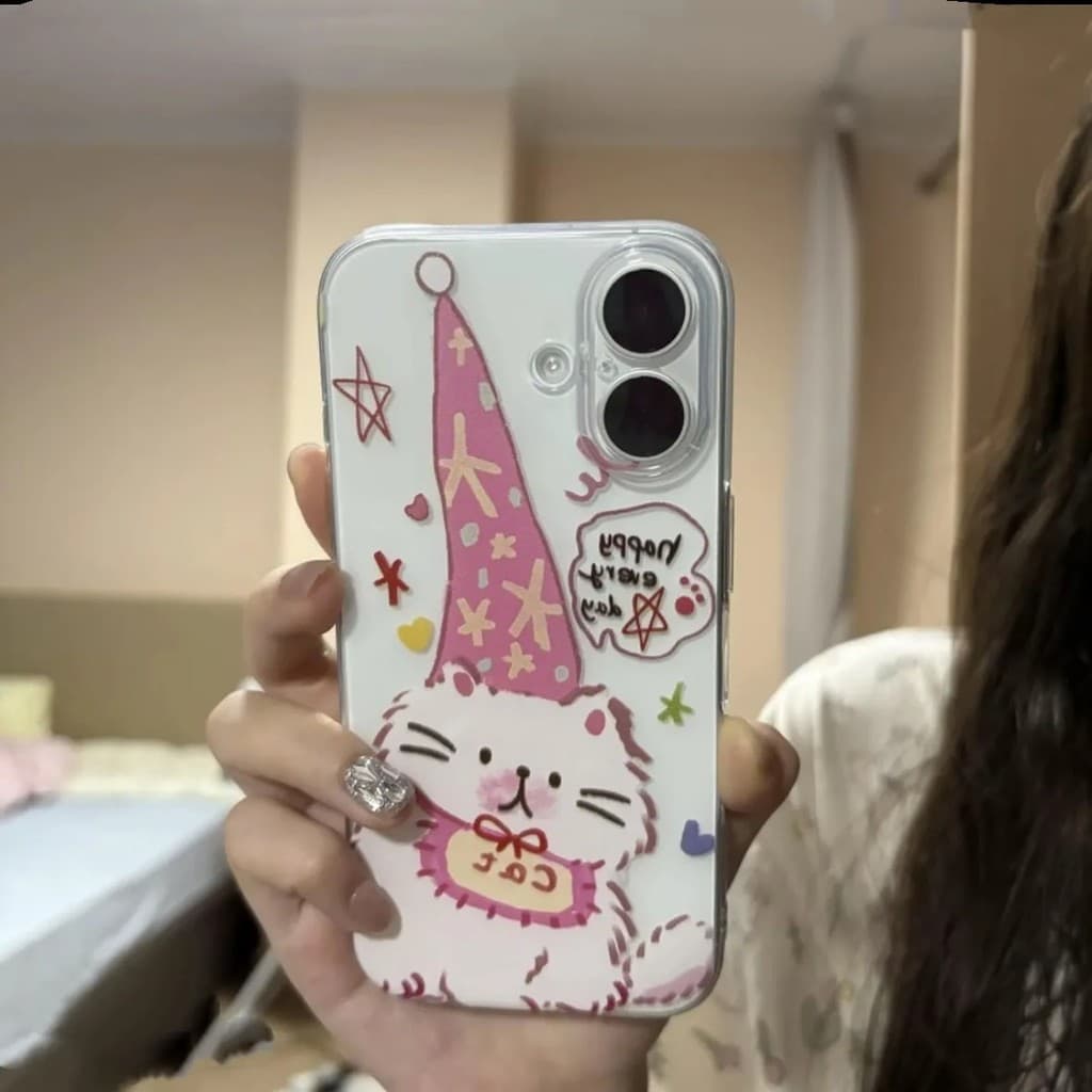 Capinha Capa Para Samsung A55 A35 A03 A04 A05S A10 S23 S24 Plus S25 Ultra gatinho fofo Transparente Anti-impacto