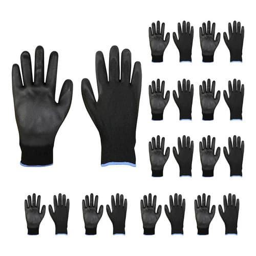 50 Pares Luva Pu Tatil Black Multiuso Mecanico Serviços Gerais