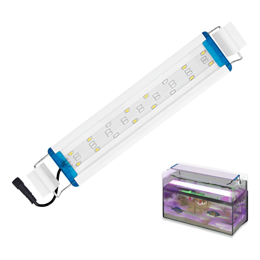 Luminária LED 3 Cores Aquário Plantado 15W Ajustável 28cm 38cm 48cm 58cm Para Aquario