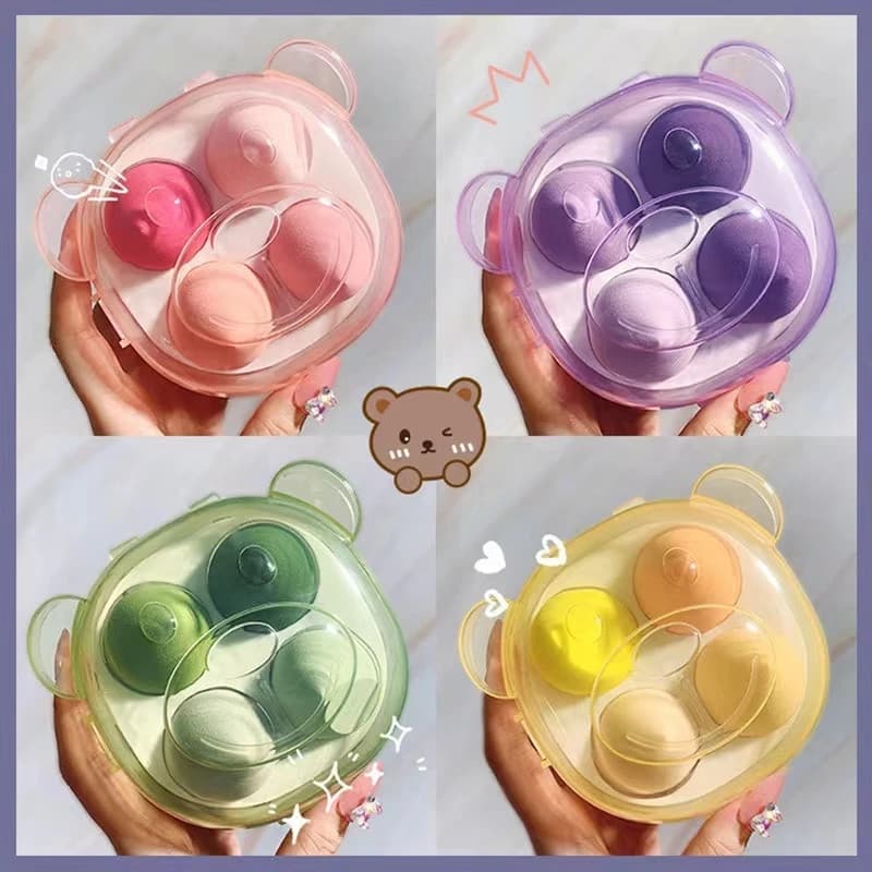Conjunto Beauty Blender 4 Peças – Ultramacio, Para Uso Seco e Úmido, Esponja de Maquiagem