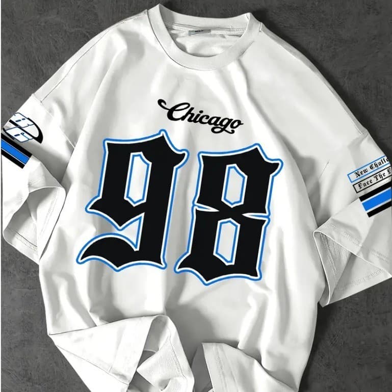Camiseta T-shirt Chicago 98 Streetwear New Challenge Jersey Premium Camisa Streetwear