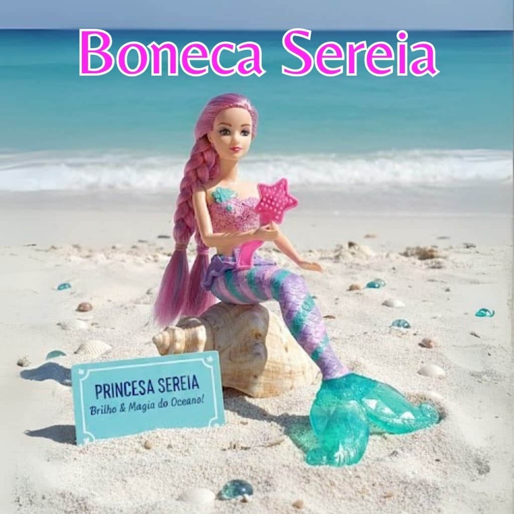 Boneca Sereia Princesa Mágica Com Cauda Brilhante E Escova Brinquedo Infantil Encantado