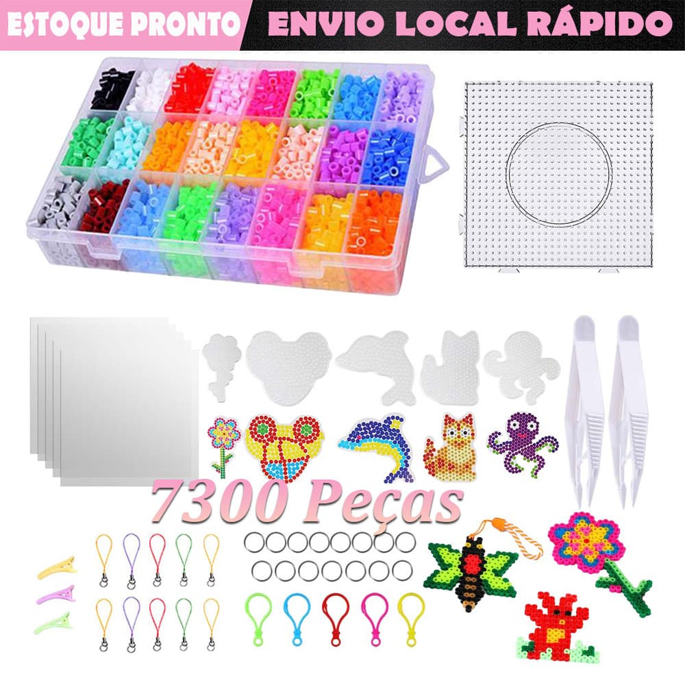 7300peças Perler Hama Beads/Artesanato Infantil/Melhora A Concentração Lele Beans Brinquedos Educativo Feijão Mág