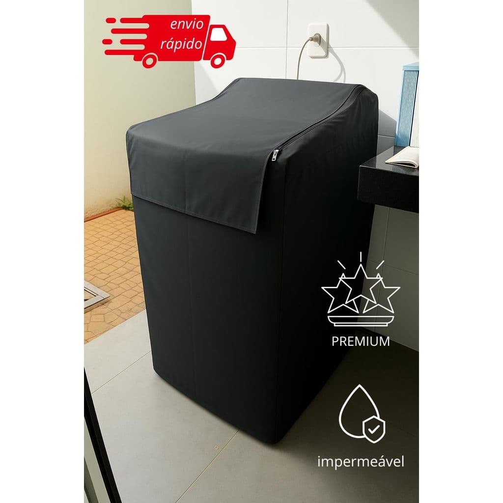 Capa de Máquina de Lavar Protetora Impermeável c/ Zíper P M G Electrolux Brastemp Consul
