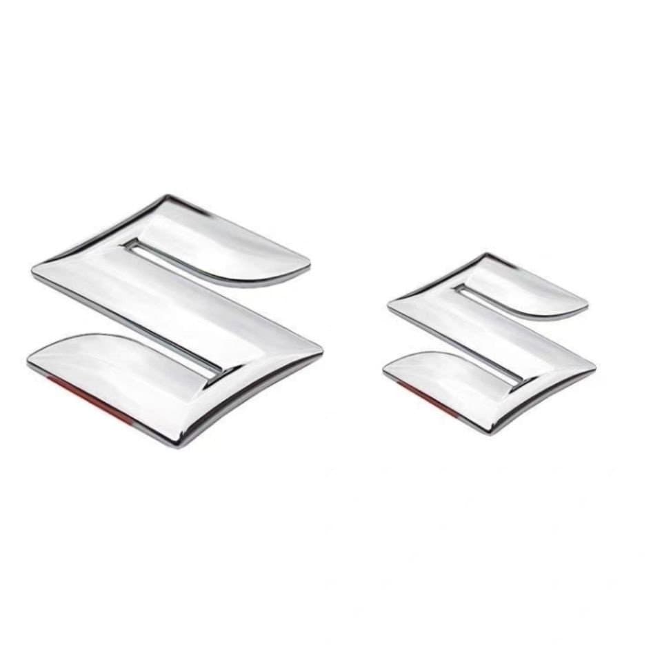Emblema de Carro com Letra S Cromada Adesivo Frontal e Traseiro Substituição para SUZUKI 6BOW