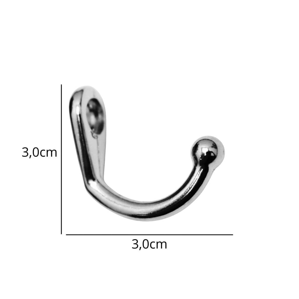 Kit c/10 Ganchos Cabideiro Liso Para Artesanato M - 3,0cm e Parafusos