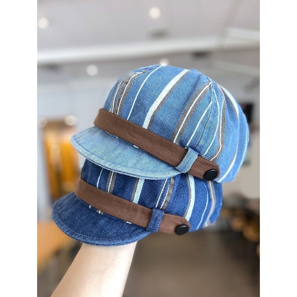 Boina de bebê chapéu primavera outono Denim moda meninos meninas pico crianças chapéu octogonal coreano