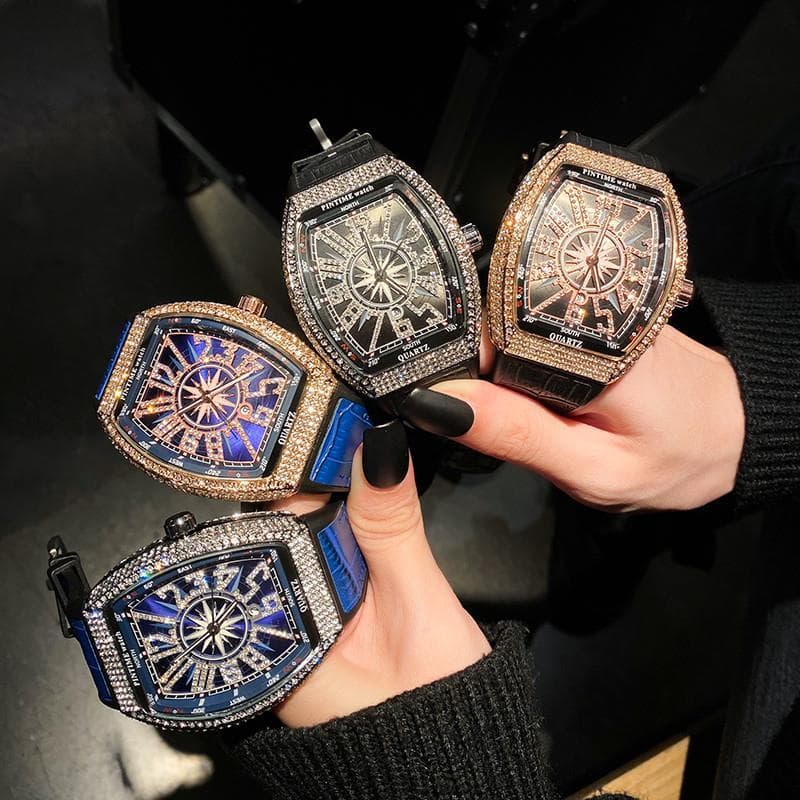 2023fm Frank High-End Relógio Masculino Barril de Vinho Muller Gypsophila Full Diamond Casal Relógio Um Par Relógio Femi