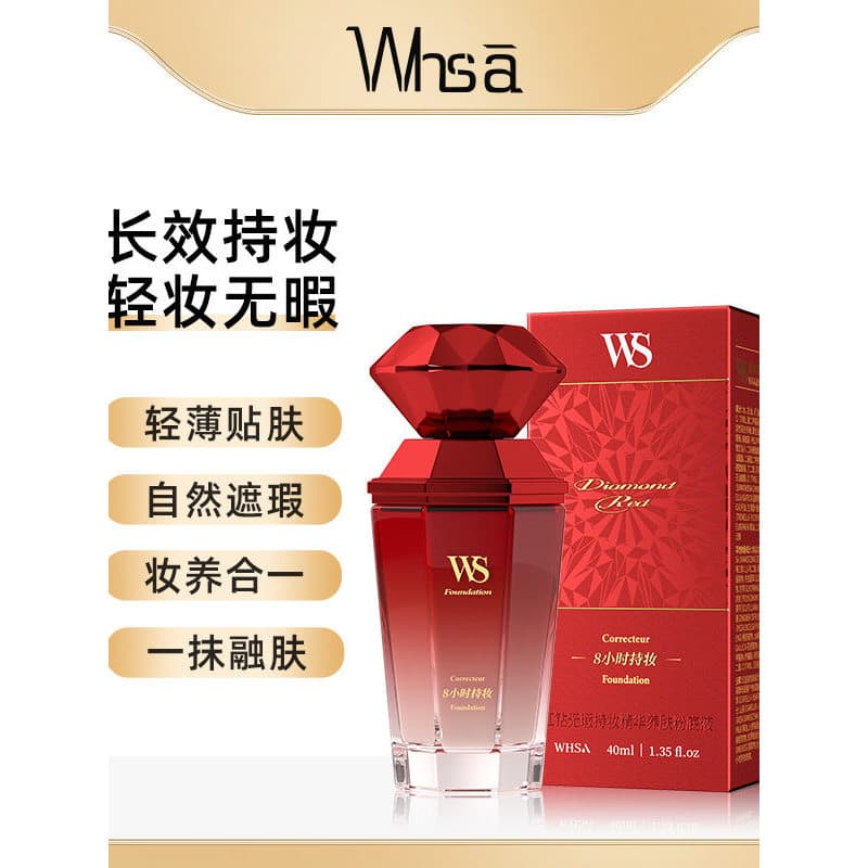 Genuíno Whsa Red Diamond Flawless Makeup Holding Essence Nutritivo Pele Base Líquida Transparente Hidratante Corretivo L