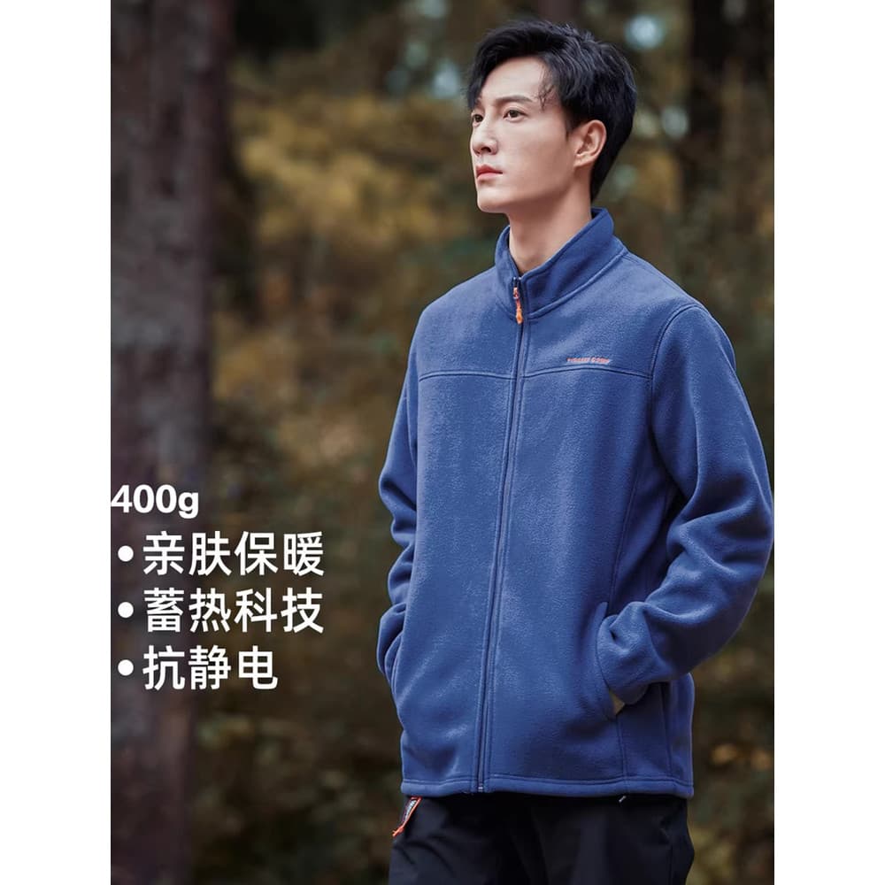 Pioneer Plus veludo gola alta jaqueta masculina outono inverno novo estilo jaqueta de lã com zíper Cardigan engrossado A