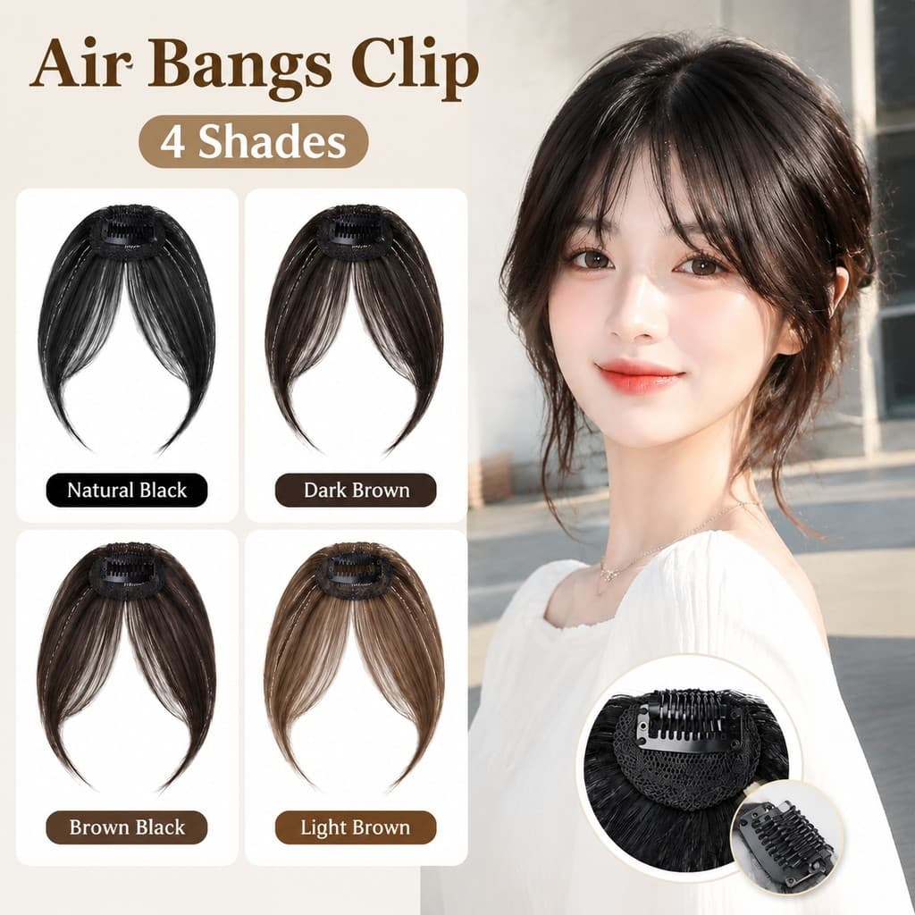 Senhoras Oito Caracteres Falso Franja Pedaço De Cabelo Ultra Fino Invisível Superior Remendo Aumentar O Volume Do Extens