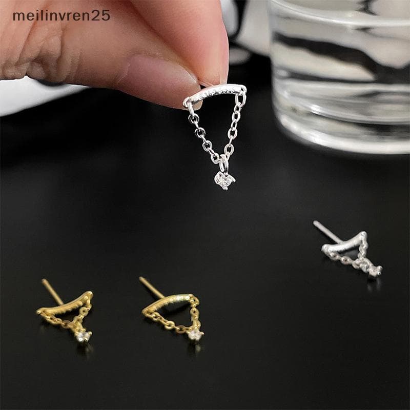 MEL Luz Luxo Moda Corrente Piercing Brinco Para Mulheres Zircão Pingente sel Orelha Cartilagem Argola Lóbulo Jóias BR