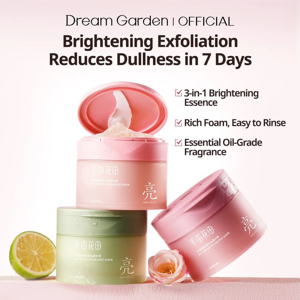 Esfoliante Corporal Dream Garden 250g Combate a Pele Áspera, Escura e Descamada |     Esfoliante Corporal Iluminador e H