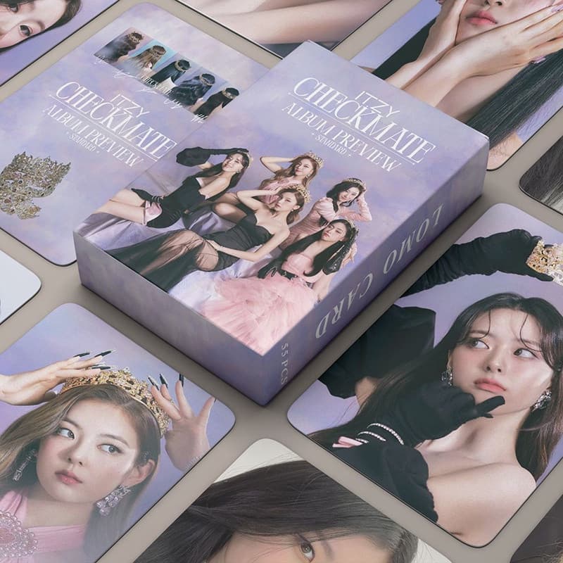 55pcs/Caixa Cartões Fotográficos ITZY CHECKMATE Álbum LOMO Cartão Postal