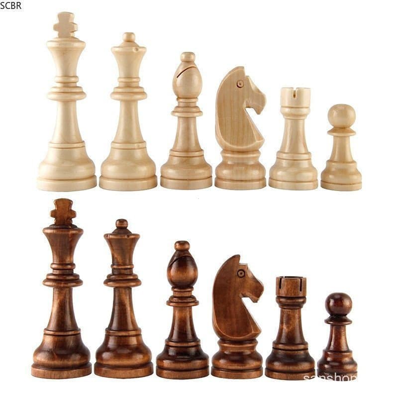 32Pcs/Set Peças De Xadrez De Madeira Jogos De Entretenimento < ZYJ5.21 >