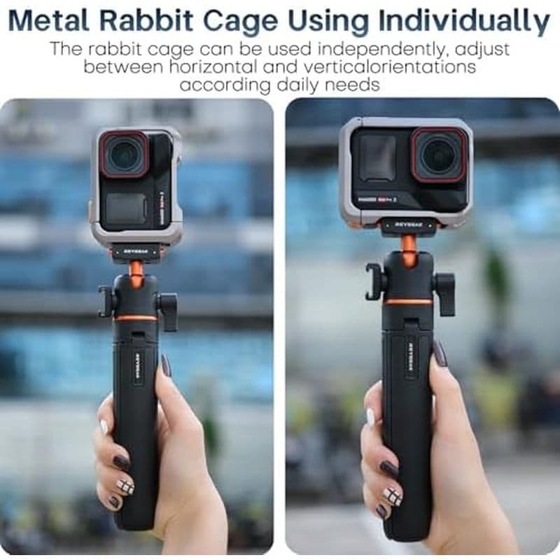 Adequado para Insta360 Ace Pro 2/Ace Pro Street Grip Kit, conjunto de alças Ace Pro 2 de alumínio (gaiola de Metal + pun
