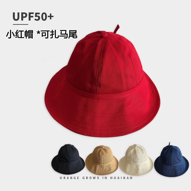 Chapéu de bacia vermelho com cadarço feminino 2024 verão guarda-sol protetor solar Anti-ultravioleta chapéu de balde de