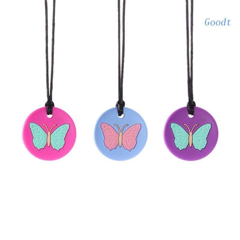 Colar sensorial para mastigar, brinquedo de silicone para bebês, brinquedo para autismo, 3 cores, extremamente durável,