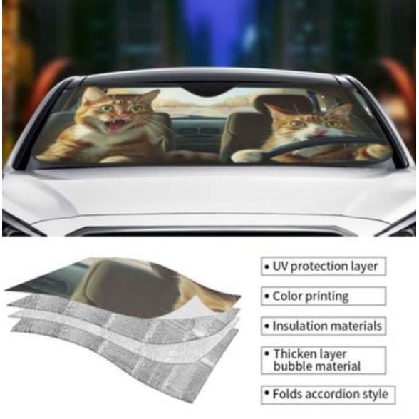 Protetor Solar Para Pára-Brisa De Carro , Fundo Bege , Floral , Rosa , Dobrável , Proteção , Calor E UV Interior Automot