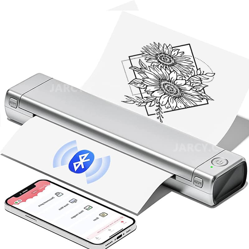 Impressora Térmica De Transferência Sem Fio Estêncil Bluetooth USB Máquina De Móvel Impressão De Texto Com Papel