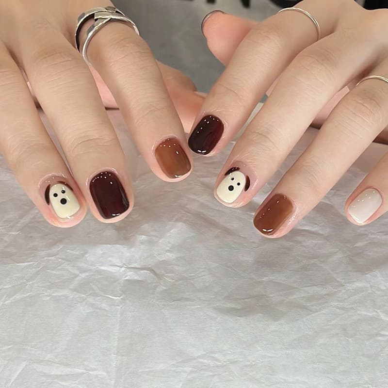 Merad filhote de cachorro usar prego outono inverno remendo de unhas novo estilo manicure remendo cor saltando falso pre