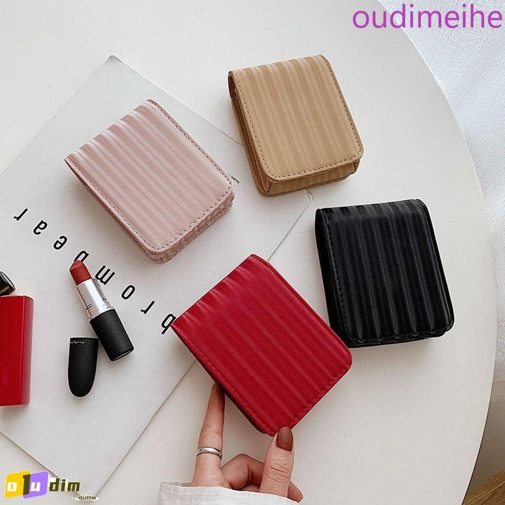 OUDIMEIHE Mini Bolsa De Cosméticos , Caixa De Armazenamento De Batom De Couro Pu , Com Espelho