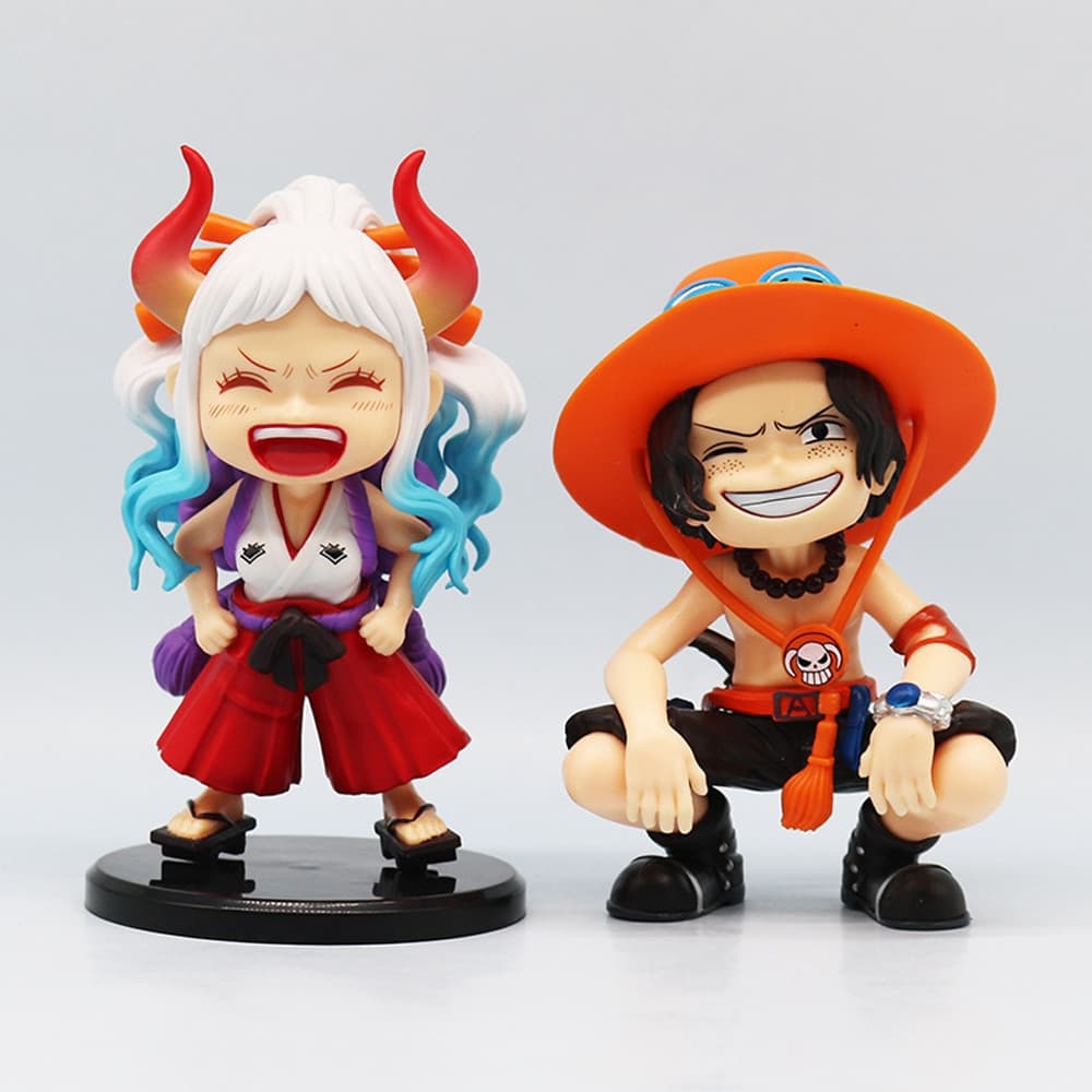 13-14cm Anime One Piece Action Figura GK Portgas D Ace Yamato Riso Q Versão PVC Figuras De Ação Modelo Desktop Decoração