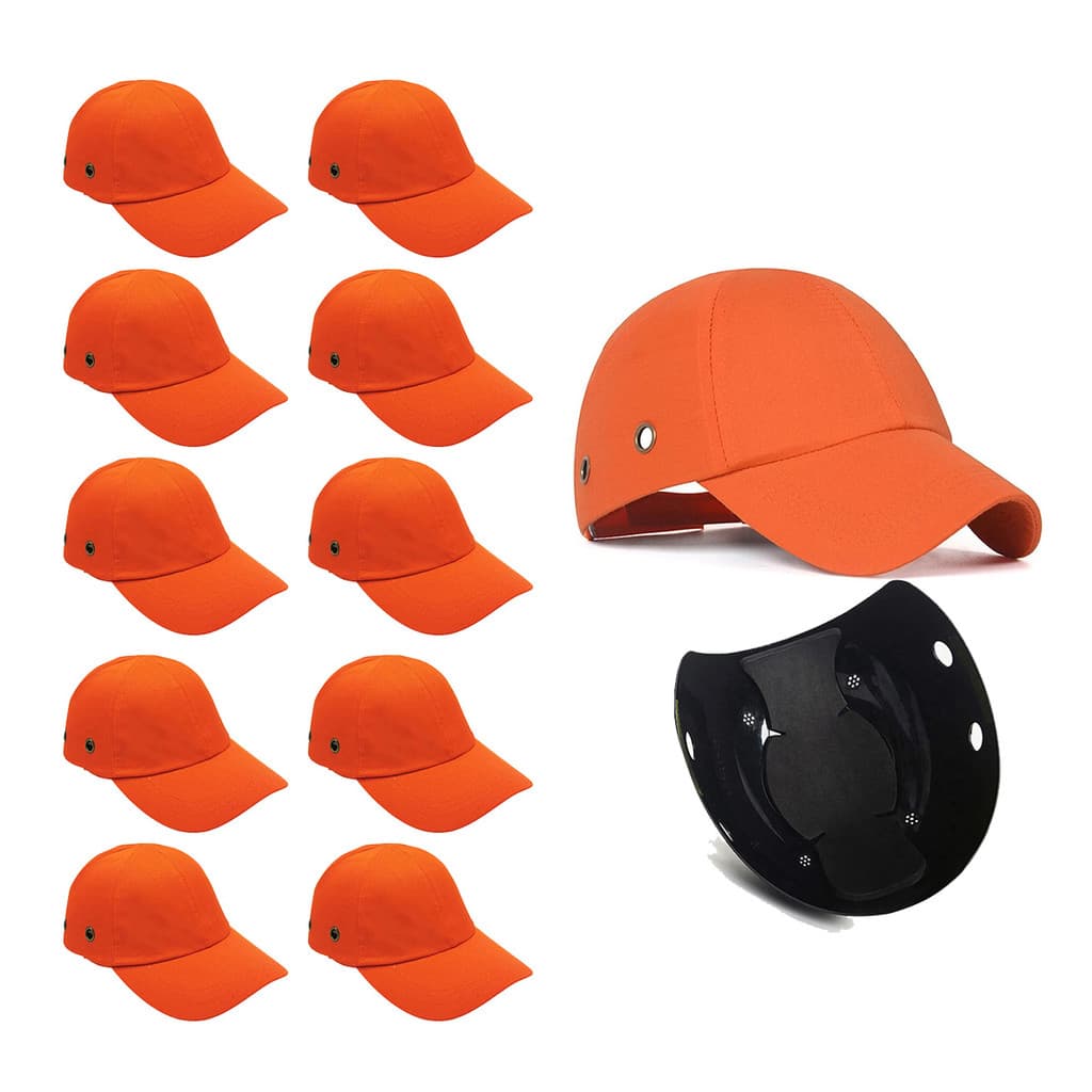 Bone com Capacete EPI Kit 10 Uni Obra Seguranca Construcao Reparo Casquete Oficina Trabalho Resistente Protecao
