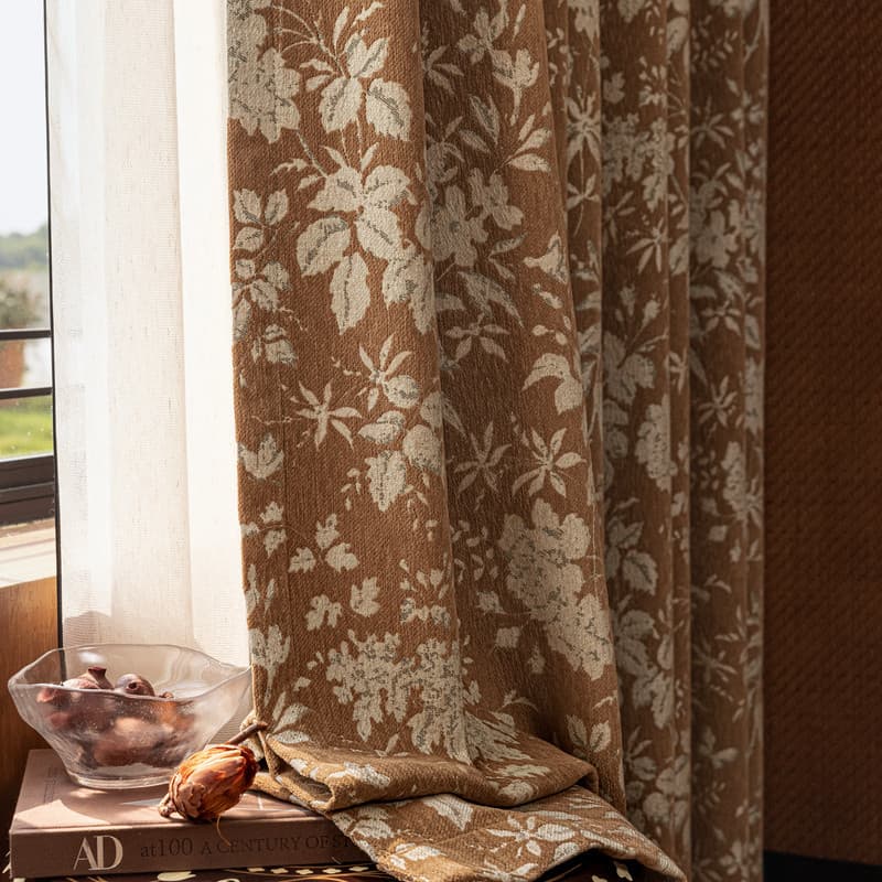 País americano Pastoral Chenille Jacquard isolamento térmico pára-sol sala de estar quarto Bay janela quarto das criança